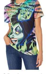 Photo 1 of Disney Villains x Heidi Klum Maleficent Fire Tie Dye T-Shirt
