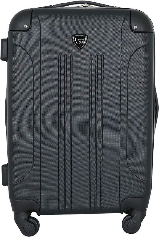 Photo 1 of Travelers Club Chicago Hardside Expandable Spinner Luggage, Black, Carry-On 20-Inch
