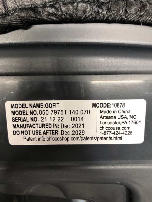 Photo 3 of manufacture date: 12/2021
Chicco GoFit Backless Booster Car Seat
see notes!!!