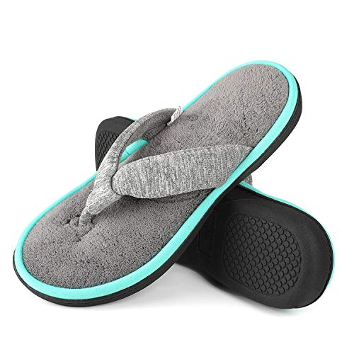 Photo 1 of ULTRAIDEAS Women's Adjustable Flip Flop Slippers (Mint Green, 7-8) 