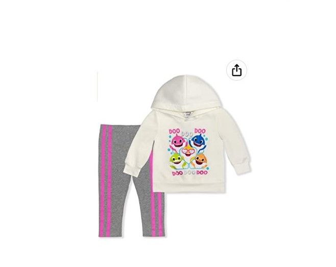 Photo 1 of Nickelodeon Girl's 2-Piece Baby Shark Pullover Hoodie and Legging Set (12 months)
