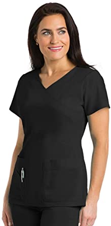 Photo 1 of BARCO Grey’s Anatomy Signature Women’s V-Neck Mock Wrap Scrub Top (XS)
