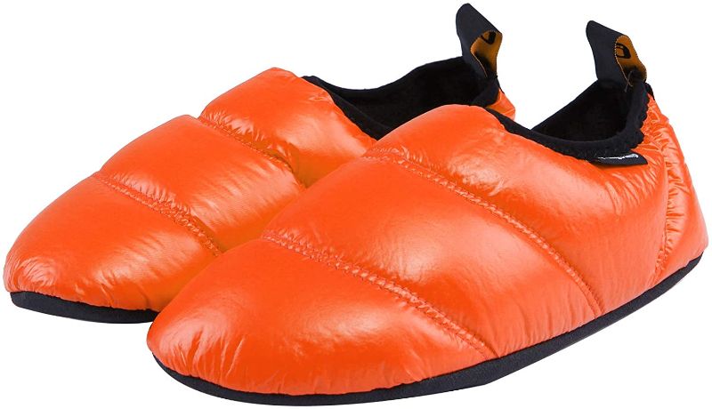 Photo 1 of KingCamp Unisex Warm Camping Slippers Soft Winter Slippers with Non Slip Rubber Sole & Carry Bag (Orange, 10)