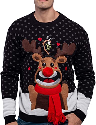 Photo 1 of JOYIN Men's Christmas Fuzzy Reindeer Ugly Sweater for Holiday or Birthday Gift XXL
