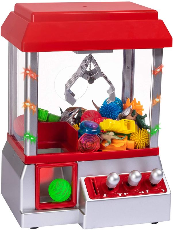 Photo 1 of Claw Toy Grabber Mini Arcade Machine with Lights & Sounds - Electronic Claw Toy Grabber Machine, Animation, Authentic Arcade Sounds for Exciting Play – with Volume Control Switch (Candy Claw Machine)
