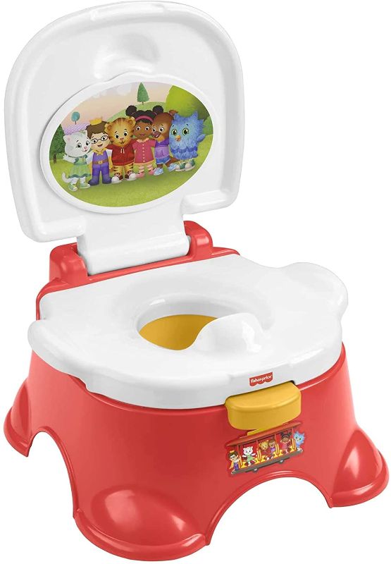 Photo 1 of Fisher-Price Daniel Tiger's Neighborhood Potty - Daniel Tiger & Friends Themed Convertible Toddler Training Toilet with Potty Ring & Stepstool
