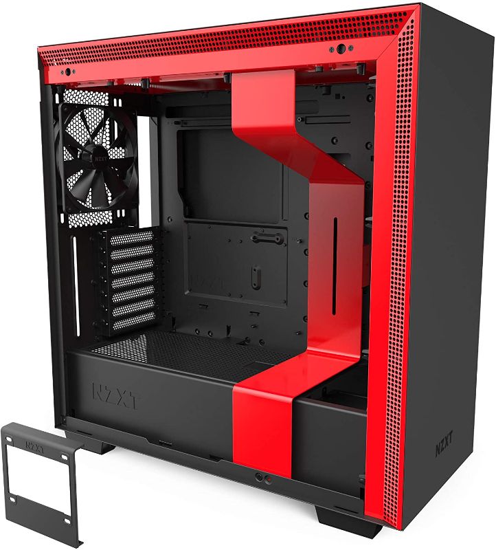 Photo 1 of NZXT H710 - CA-H710B-BR - ATX Mid Tower PC Gaming Case - Front I/O USB Type-C Port - Quick-Release Tempered Glass Side Panel - Cable Management System - Water-Cooling Ready - Black/Red
