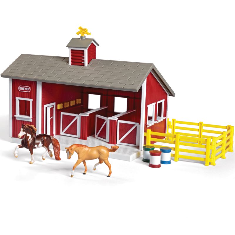 Photo 1 of Breyer Stablemates Red Stable Set
