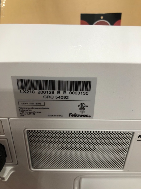 Photo 2 of PARTS ONLY Fellowes LX21M Powershred Micro Cut 16 Sheet Paper Shredder (White)
