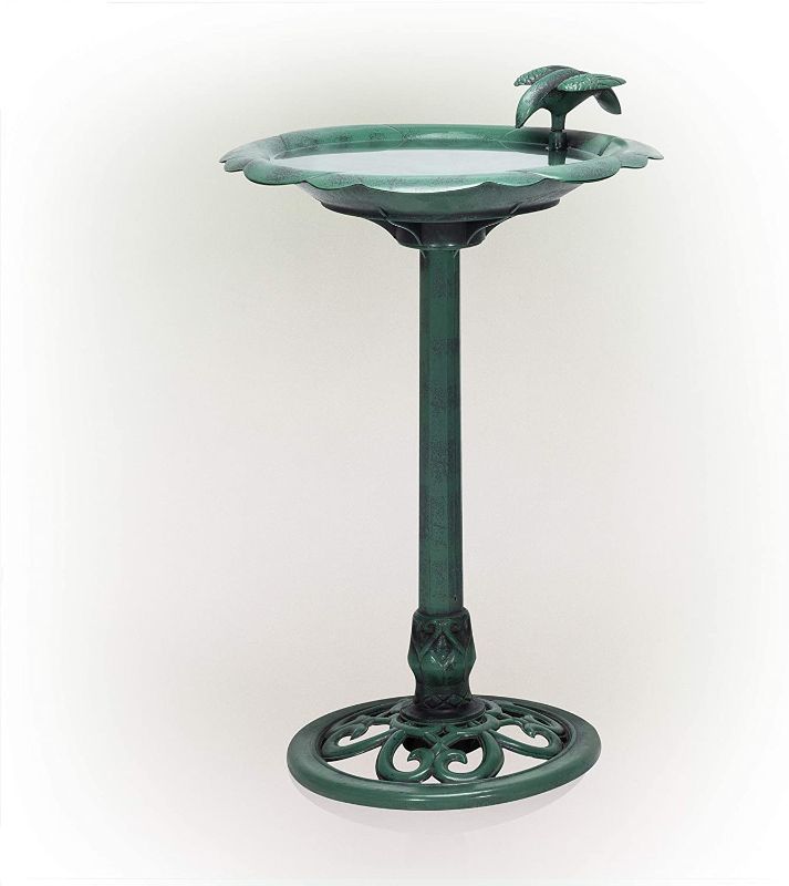 Photo 1 of Alpine Corporation 31" Tall Outdoor Antique Flower Birdbath (see notes)