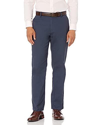 Photo 1 of Essentials Men's Classic-Fit Wrinkle-Resistant Flat-Front Chino Pant, Navy, 29W X 32L