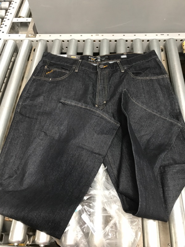 Photo 2 of Ariat Men's Rebar Fashion M4 Low Rise Boot Cut Jeans Rinse, Size 32" x 38" - Men's Work Bottoms at Academy Sports