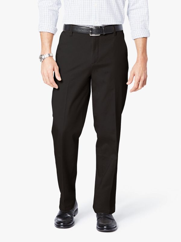 Photo 1 of Dockers Workday Khaki Smart 360 D3 Mens Classic Fit Flat Front Pant, Size 36 x 34, Black