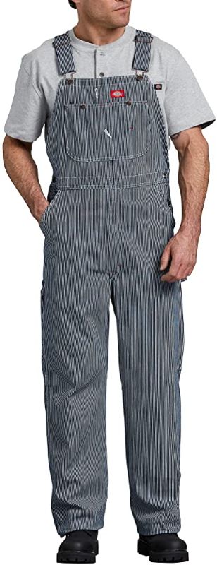 Photo 1 of Hickory Stripe Bib Overalls - Blue White Hickory Stripe, Size 46 x 30