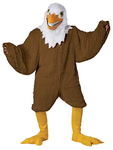 Photo 1 of California Costumes Eagle Maniac Adult Mascot Costume with Movable Jaw, Brown/White, One Size