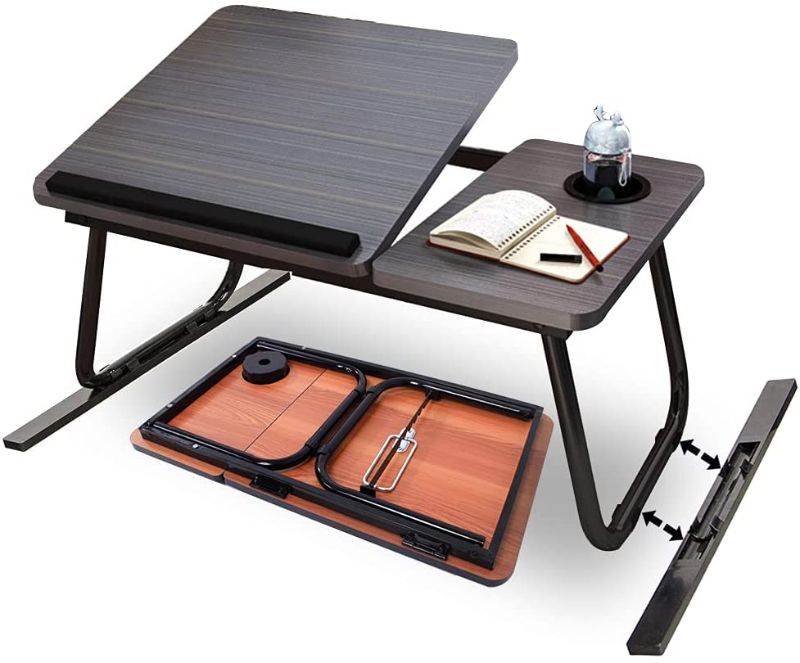 Photo 1 of Highger Lap Desk - Fits up to 17 inches Laptop Desk for Bed and Sofa,Portable Bed Trays for Eating Writing Reading Notebook Holder & Stand ,Adjustable & Foldable
