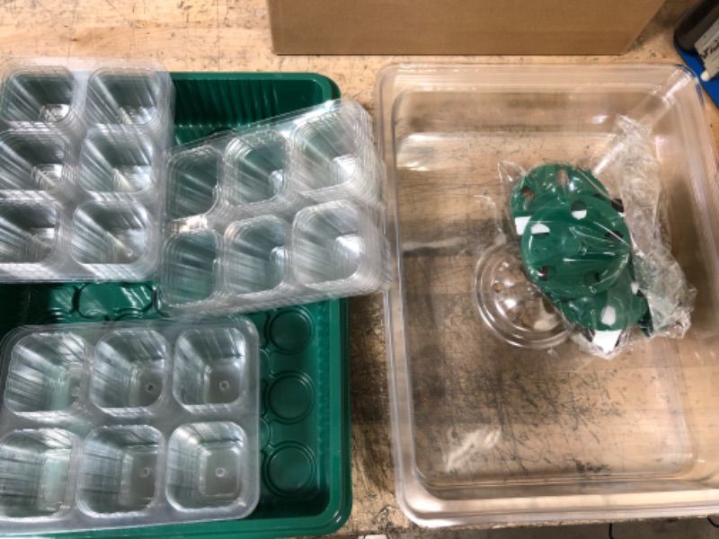 Photo 2 of 4-Pack Seed Starter Tray Seedling Starter Kits,Plant Starter Kit with Humidity Domes for Seeds Growing Starting-12 Cells per Tray
