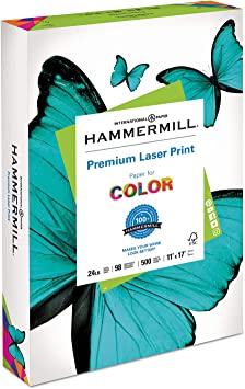 Photo 1 of Hammermill 104620 Laser Print Office Paper, 98 Brightness, 24Lb, 11 X 17, White, 500 Sheets/Ream canary yellow 
