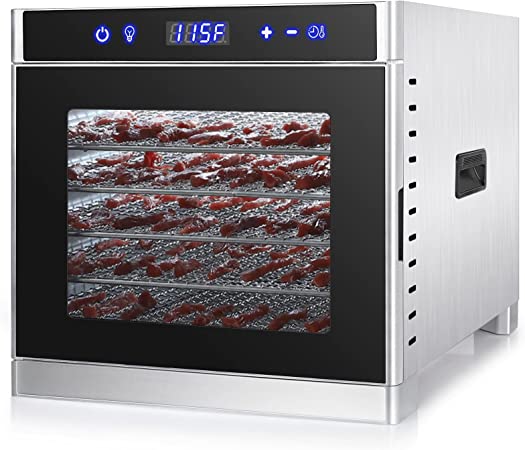 Photo 1 of Dehyber Food Dehydrator 8 Stainless Steel Tray,Dehydrators for Food and Jerky,Commercial Meat Dehydrator Machine with 24H Adjustable Timer and 95?~194? Temperature Control
