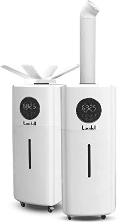 Photo 1 of LACIDOLL Large Humidifiers Whole-House Style Commercial&Industrial Humidifier 2000 sq.ft, 5.5Gal Plant Humidifier Cool Mist Top Fill Humidifier 21L 2000ML/H Dual 360° Nozzles 3 Speed
