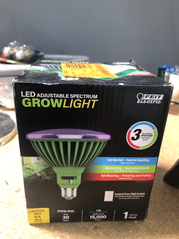 Photo 2 of 30-Watt PAR38 Selectable Spectrum for Seeding, Growing and Blooming Indoor and Greenhouse E26 Plant Grow LED Light Bulb
