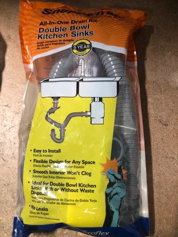 Photo 2 of 1-1/2 in. All-in-One Drain Kit for Double Bowl Kitchen Sinks
