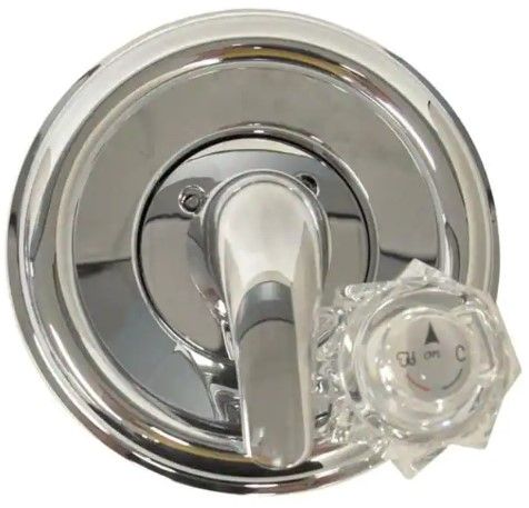 Photo 1 of 1-Handle Valve Trim Kit in Chrome for Delta Tub/Shower Faucets (Valve Not Included)
