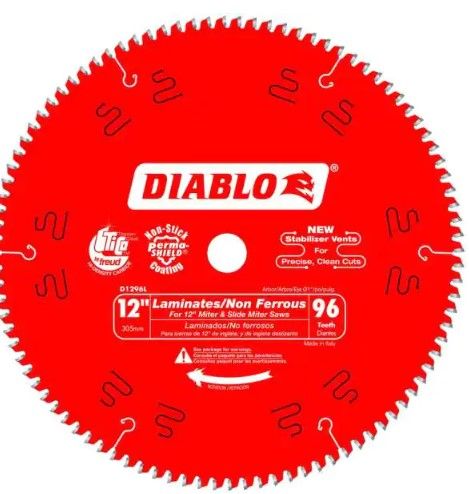 Photo 1 of 12 in. x 96-Tooth Laminate/Aluminum/Plastics Circular Saw Blade
