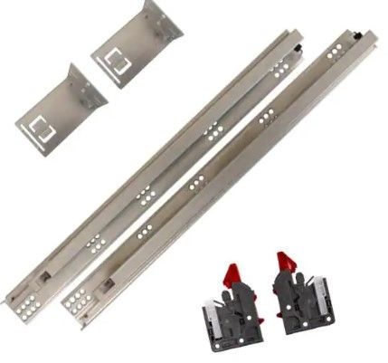 Photo 1 of 21 in. Soft Close Full Extension Undermount Drawer Slides Kit 6-Pairs (12 Pieces)
