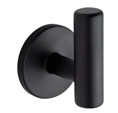 Photo 1 of 2-1/32 in. Matte Black Single Post Wall Hook
