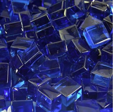 Photo 1 of 1/2 in. 10 lbs. Cobalt Blue Fire Glass Cubes for Indoor and Outdoor Fire Pits or Fireplaces
