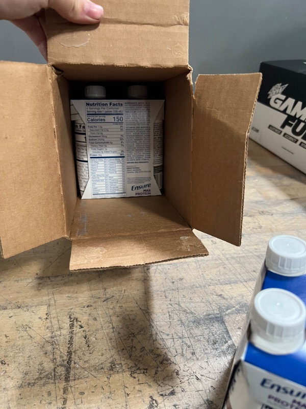 Photo 1 of **NONREFUNDABLE** Ensure Max Protein Nutrition Shake with 30g of Protein, 1g of Sugar, High Protein Shake, Milk Chocolate, 11 fl oz, 12 Count BEST BY JUN, 2022

