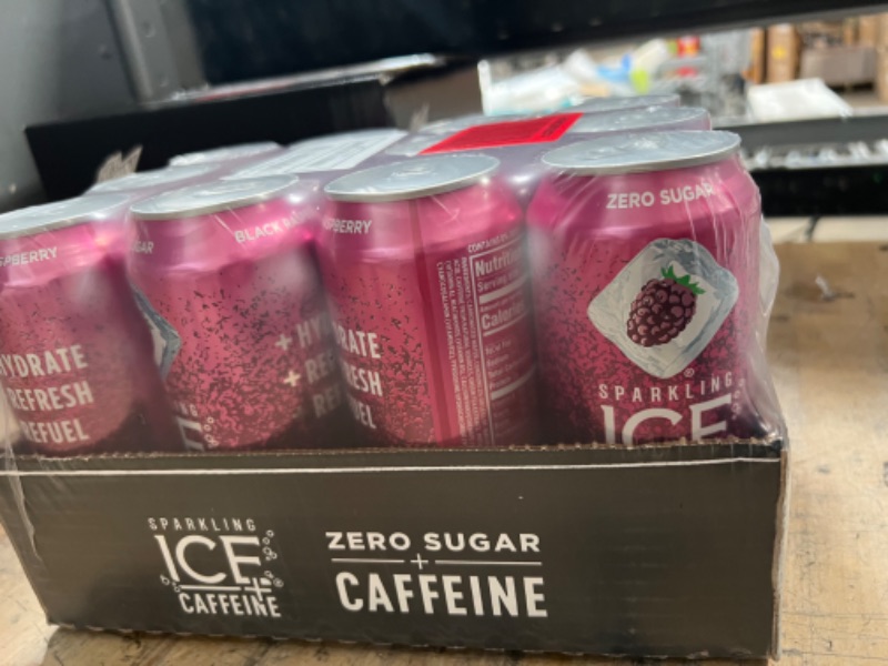 Photo 3 of **NONREFUNDABLE**Sparkling Ice +Caffeine Black Raspberry Sparkling Water, 12 Pack, 16 Fl Oz
BEST BT 11/08/2002