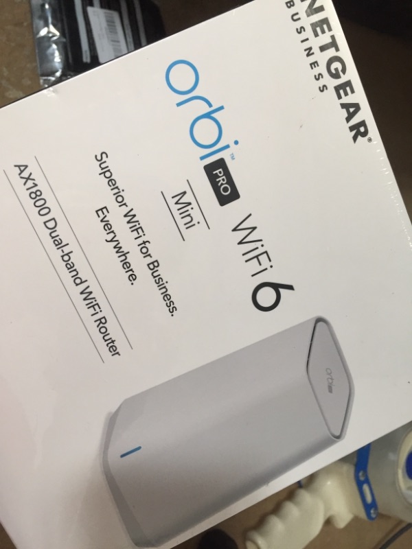 Photo 2 of NETGEAR Orbi Pro WiFi 6 Mini Mesh Router (SXR30) VLAN, QoS | Coverage up to 2,000 sq. ft., 40 Devices | AX1800 802.11 AX (up to 1.8Gbps)