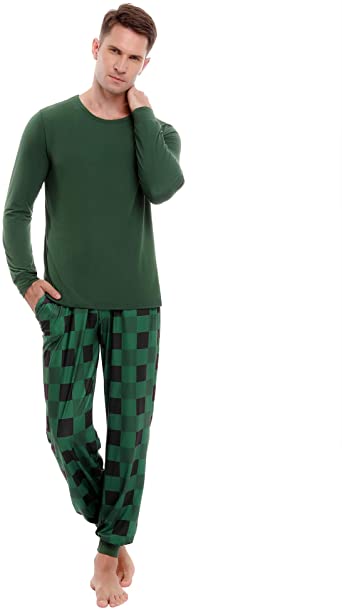 Photo 1 of Irevial Family Pajamas Matching Sets Striped/Plaid Sleepwear for men small
