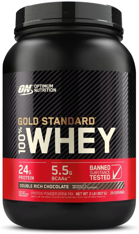 Photo 1 of **NONREFUNDABLE **BEST BY: 10/2023**
Optimum Nutrition Gold Standard 100% Whey Protein Powder, Double Rich Chocolate 2 Pound (Packaging May Vary)
