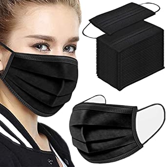 Photo 1 of 4 PACKS: 100PCS 3 Ply Black Disposable Face Mask Filter Protection Face Masks
