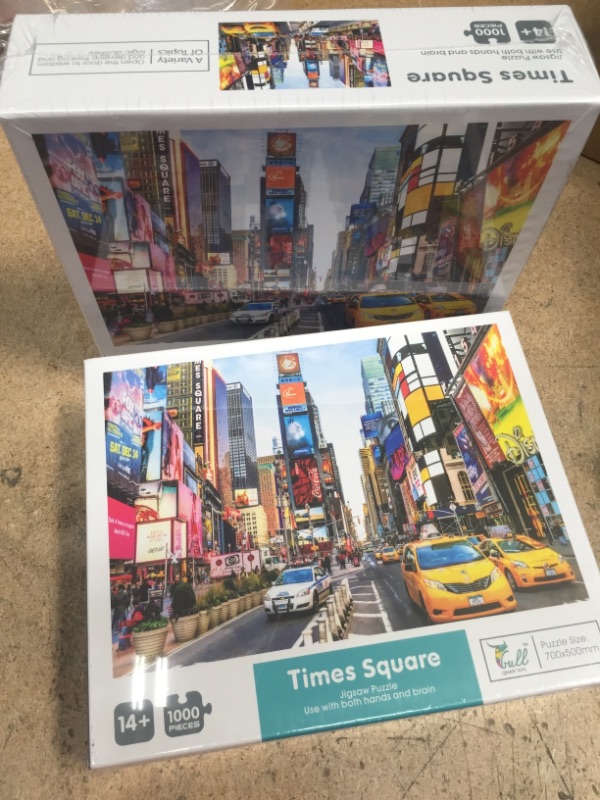 Photo 2 of  2 Puzzles for Adults Jigsaw Puzzles 1000 Pieces for Adults Kids– Time Square Jigsaw Puzzle Game Toys Gift
