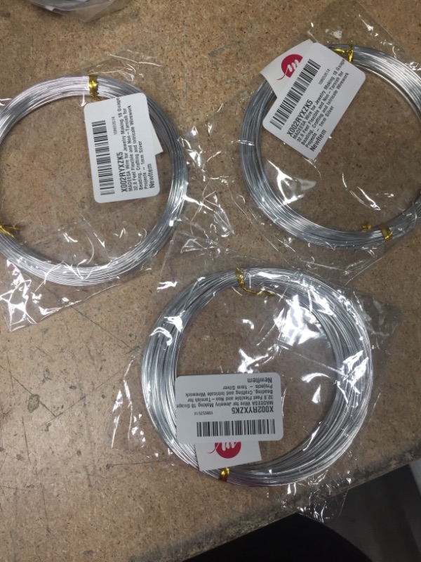 Photo 1 of 3 MADEESA Wire for Jewelry Making 32.8 Feet Round 18 Gauge, Flexible, Non-Tarnish Aluminum Wire for Beading, Crafting and Intricate Wirework Projects (1mm, Silver, 1)
