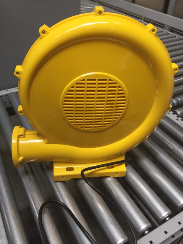 Photo 1 of  Air Blower for Inflatables- Inflatable Blower- 1500 Watt, 1HP Bounce House Blower for Jumper, Bouncy Castle Yellow Electric Air Pump Fan Commercial Blower