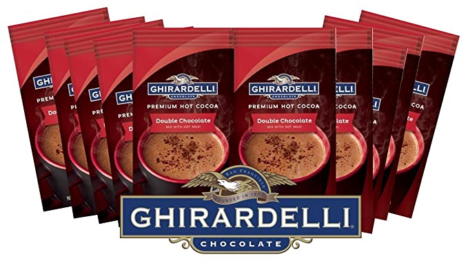 Photo 1 of **NON-REFUNDABLE** EXP: 05/22 Ghirardelli Double Chocolate Hot Cocoa Mix, 0.85-Ounce Packets (Pack of 10) 2 PACK 
