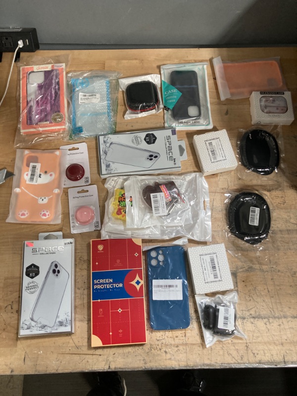 Photo 1 of **NON-REFUNDABLE** Assorted Amazon Electronics; IPhone  Cases, Protectors, Mounts and Airpod/Tag Accessories 