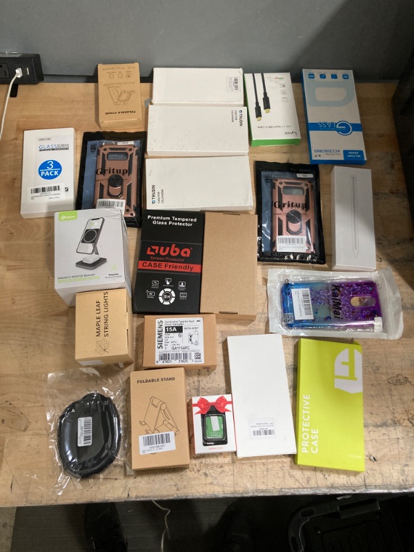 Photo 1 of **NON-REFUNDABLE** Assorted Amazon Electronics; Samsung Cases, Protectors, Mount, Chargers, Fuse, Watch and Tablet Accessories 
