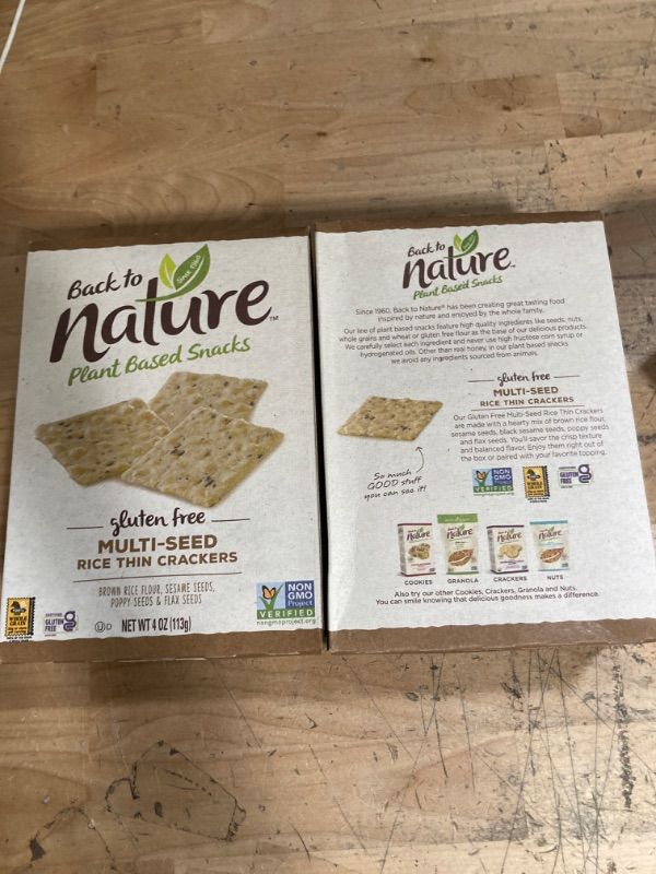 Photo 2 of **NON-REFUNDABLE EXP: 5/3/22;  Nature™ Plant Based Snacks Gluten Free Multi-Seed Rice Thin Crackers 4 oz. Box 2 PACK 
