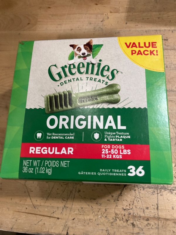 Photo 2 of **NON-REFUNDABLE** EXP: 1/12/23 Greenies Original Regular Size Dog Dental Treats Value Pack 36 Oz

