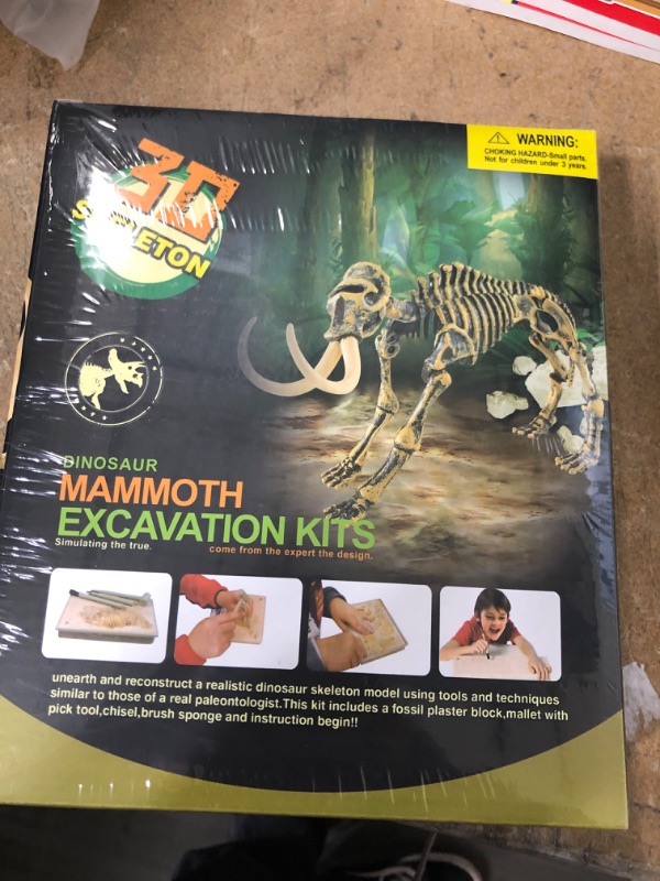 Photo 2 of JamBer Dig Up Dinosaurs Set, Dinosaur Fossil Digging kit for Kids, Science Educational Realistic Toys for Boys, Girls (Mammoth)
