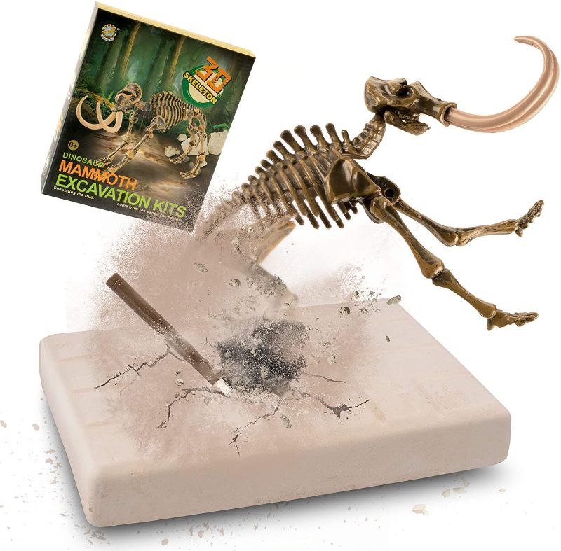 Photo 1 of JamBer Dig Up Dinosaurs Set, Dinosaur Fossil Digging kit for Kids, Science Educational Realistic Toys for Boys, Girls (Mammoth)
