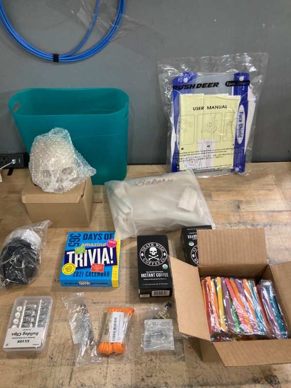 Photo 1 of **NON-REFUNDABLE** Assorted Amazon Home and Stationary Supplies and Instant Coffee. EXP 18 JAN 2023 