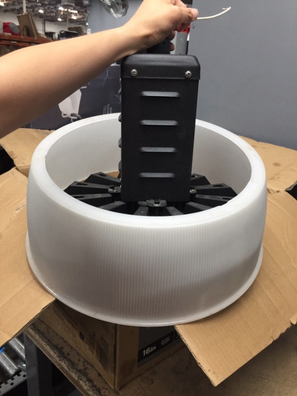 Photo 2 of ***PARTS ONLY*** Commercial Electric
16 in. 750-Watt Equivalent Integrated LED Dimmable Black High Bay Light 5000K