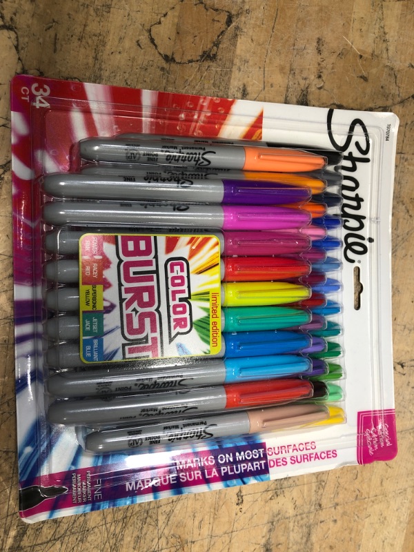 Photo 2 of Sharpie Color Burst 34pk Permanent Markers Multicolor Ink
